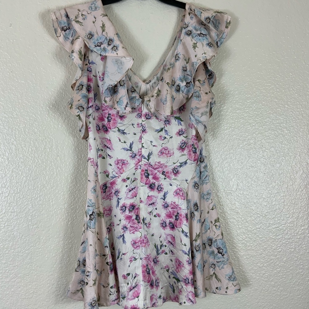 LoveShackFancy “Frankie” Silk Floral Dress Sz 2 - Picture 5 of 7